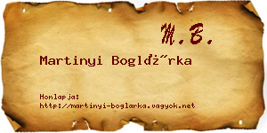 Martinyi Boglárka névjegykártya
